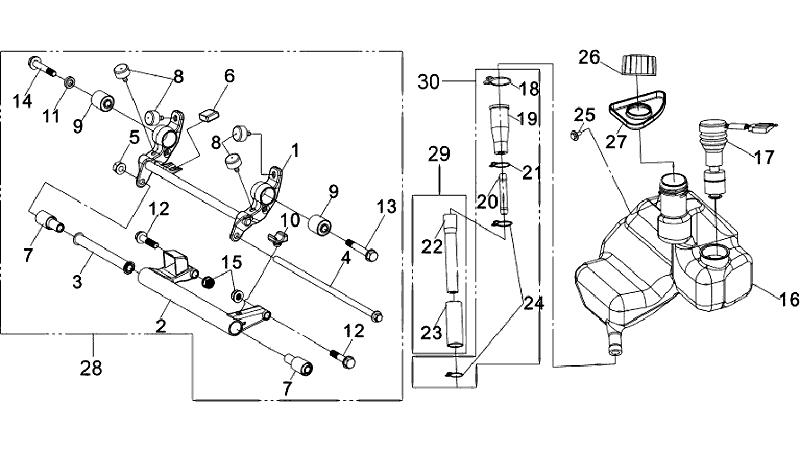 19.OIL TANK, ENG. HANGER LINK ASSY