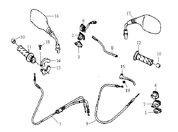 13.HANDLE LEVER - SWITCH - CABLE