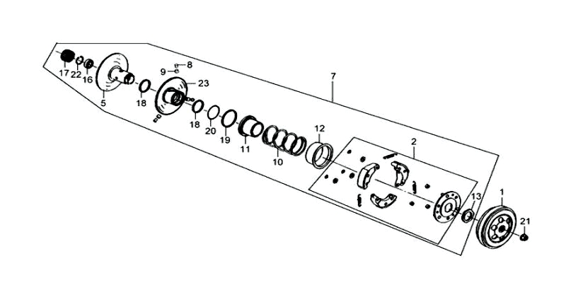 10.DRIVEN PULLEY ASSY