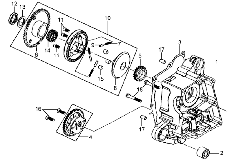 4.R. CRANKCASE - OIL PUMP ASSY