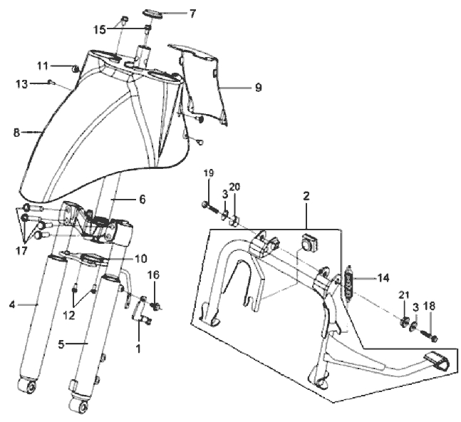 19.FR. FORK ASSY