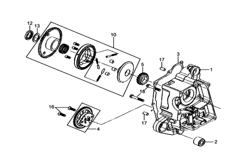 4.RIGHT CRANK CASE - OIL PUMP ASSY