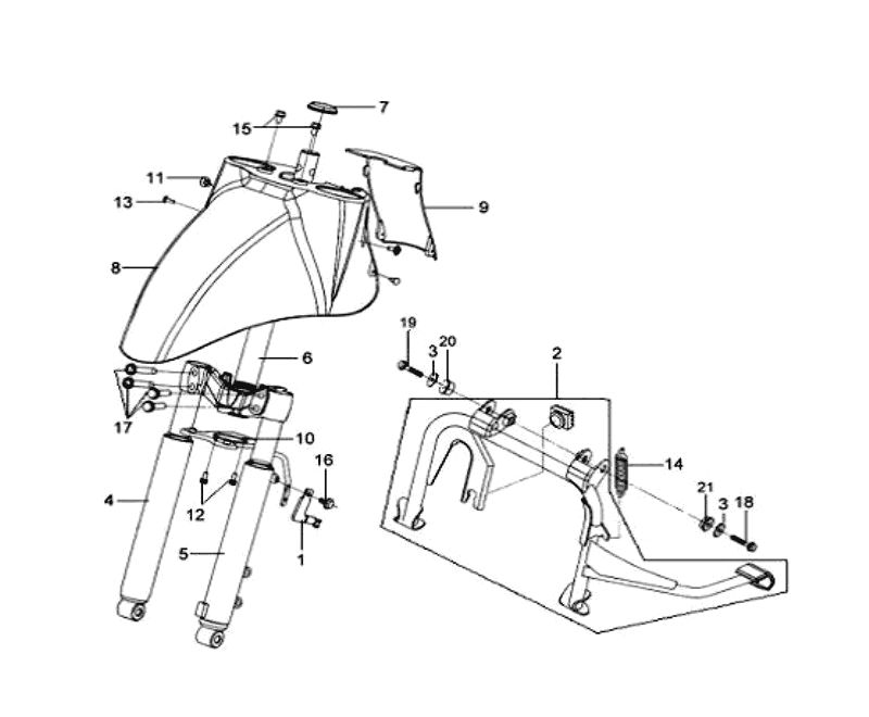 19.FR. FORK ASSY