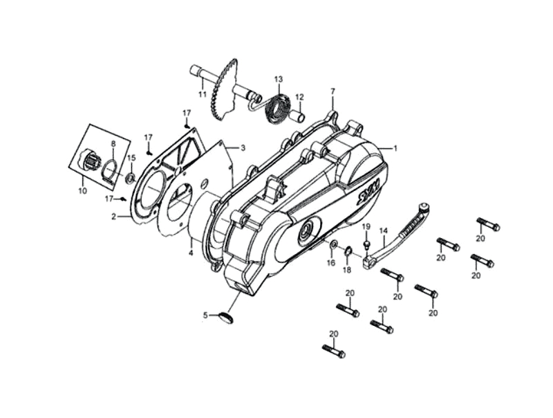 8.L. CRANK CASE COVER