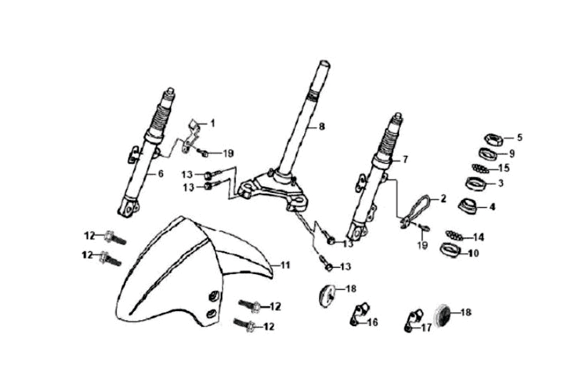 25.STEERING STEM - FRONT CUSHION