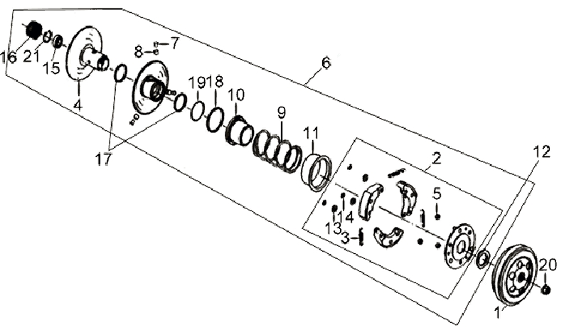 10.DRIVEN PULLEY ASSY