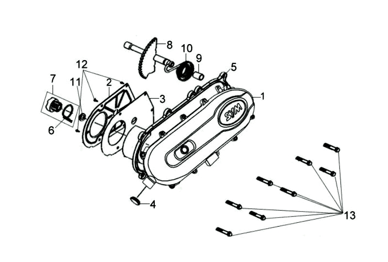 8.L. CRANK CASE COVER