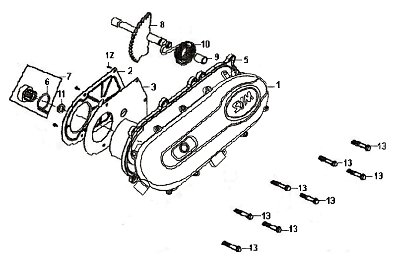 8.L. CRANK CASE COVER