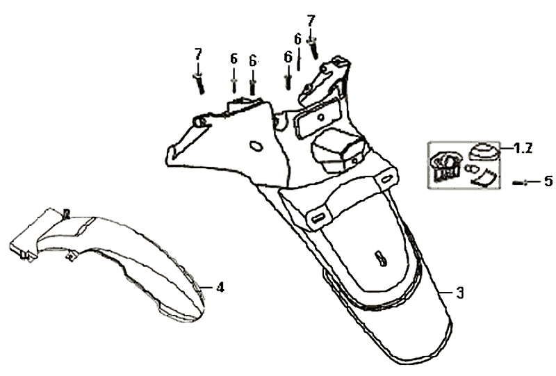 33.REAR FENDER REAR INNER FENDER