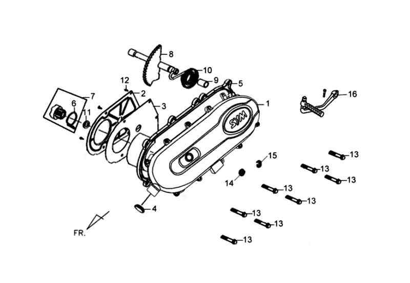 8.L. CRANK CASE COVER