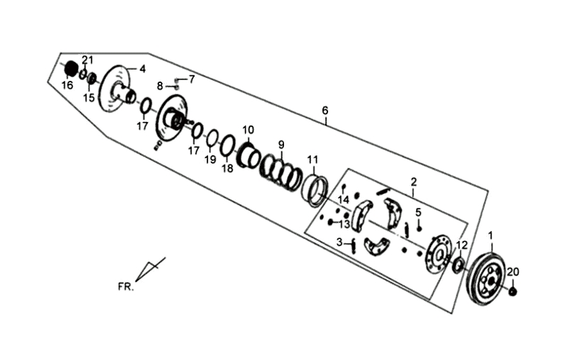 10.DRIVEN PULLEY ASSY