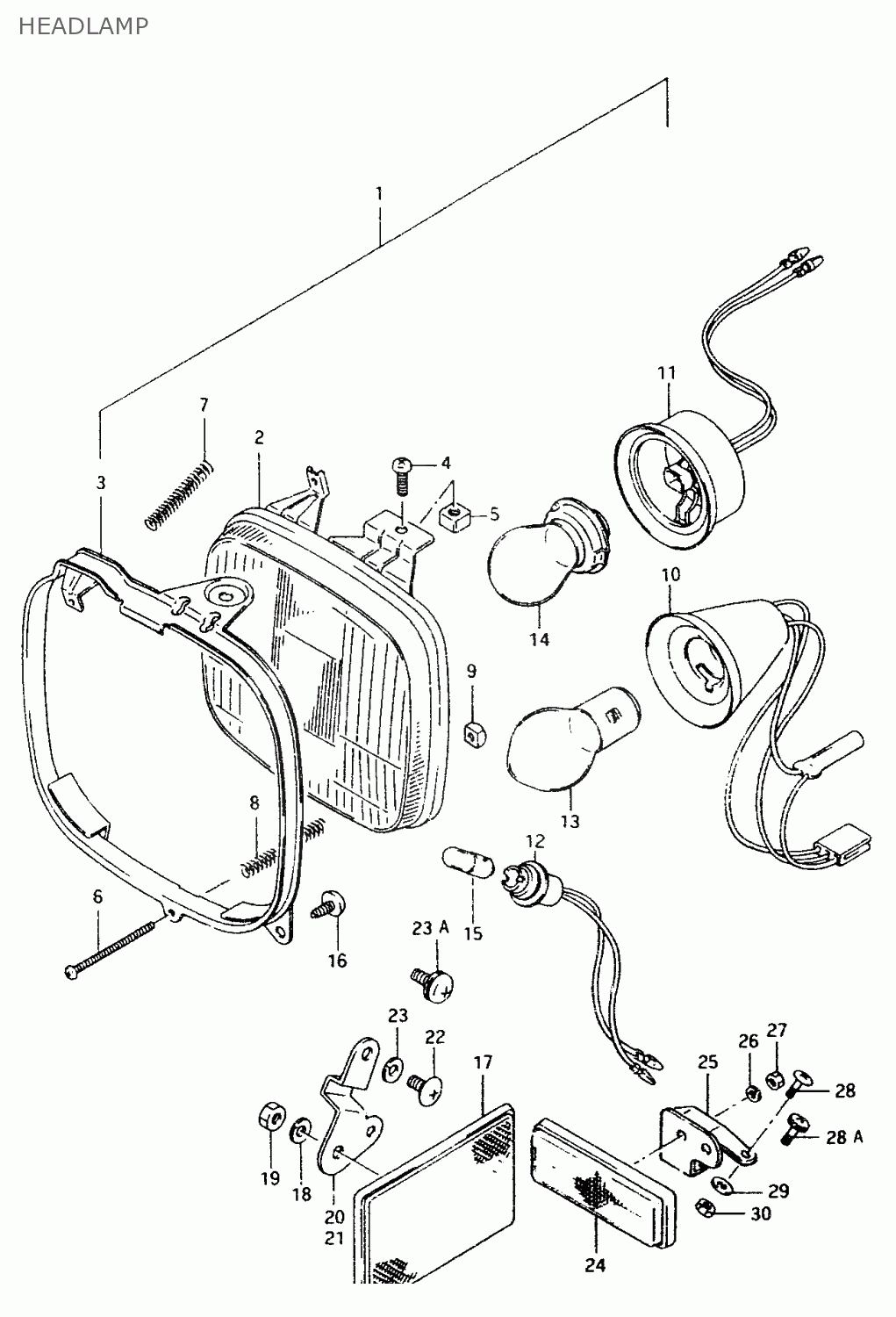 Kloppen bloed Dekbed Suzuki TS 50 X Koplamp - Onderdelen op tekening - TS 50 X - Suzuki -  Onderdelen op merk & type - BromfietsShop.nl