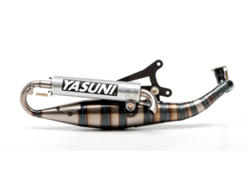 Yasuni Carrera C16 Uitlaat Blank + Aluminium Demper Minarelli Horizontaal