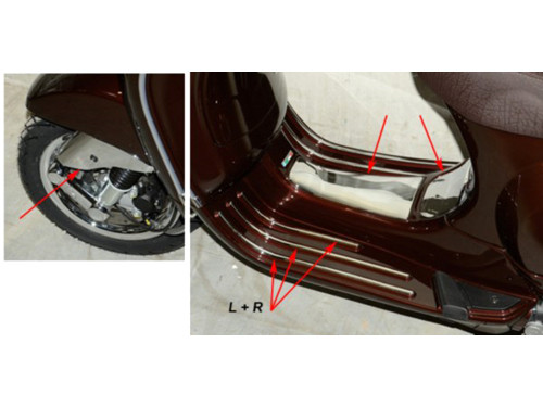 Sierstrip Set + Kapjes 9-Delig Chroom Vespa LX/LXV/S
