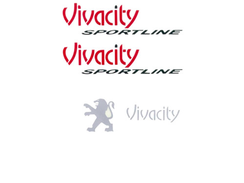 Stickerset Peugeot Vivacity Sport Line Zwart Rood