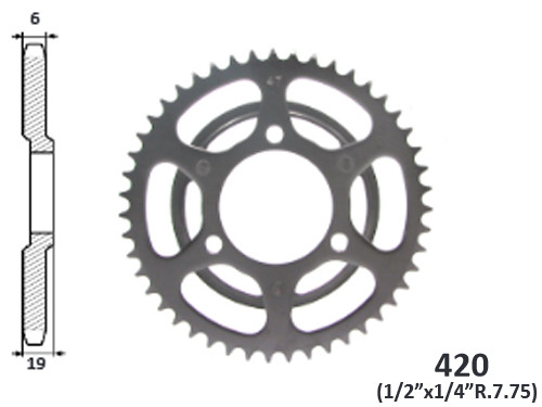 IGM Achtertandwiel met Krans 47T Honda MT 50/MT 80/MB 50/MB 80/MTX-OT 50/MTX-OT 80/MTX-SH 50