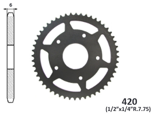 IGM Achtertandwiel 48T Motorhispania RX50R/RYZ Urban Pro / Rieju RRX Spike
