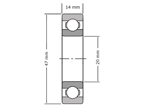IBB Kogellager 6204 C3 (20x47x14mm)
