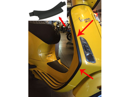 Sierstrip Set Beenschild 3-Delig Mat Zwart Vespa Primavera/Sprint
