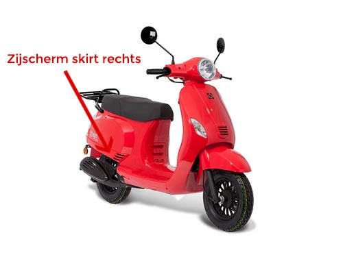 Zijscherm Skirt Rechts Rood AGM VX50/VX50S