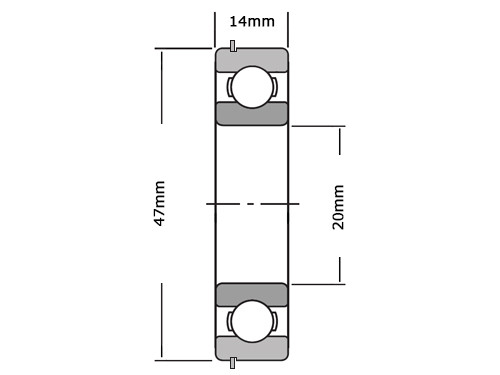 SKF Kogellager 6204 NR C3 (20x47x14mm)