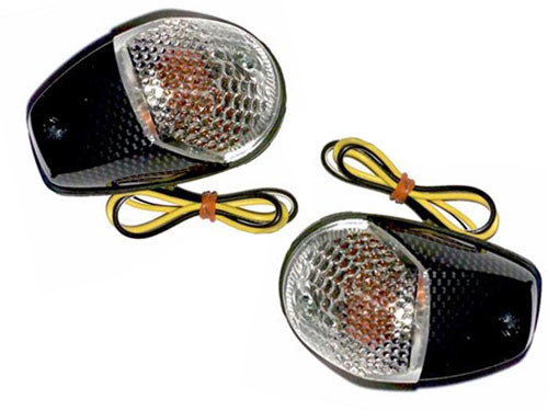 Knipperlicht Set Opbouw Rond Carbon/Blank Universeel