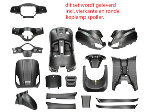 Plaatwerk Set 17-Delig Mat Zwart China LX