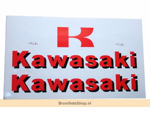 Sticker set Kawasaki Rood/Zwart