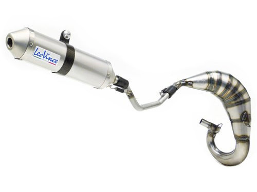 Leovince X-Fight Uitlaat Bovenlangs Blank + Demper Aluminium Derbi Senda X-Race/X-Treme/DRD 2000-2013