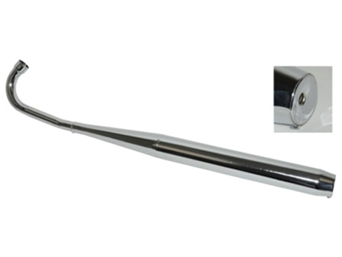 Uitlaat Fluister Dubbele Knik 36/32mm Chroom Zundapp