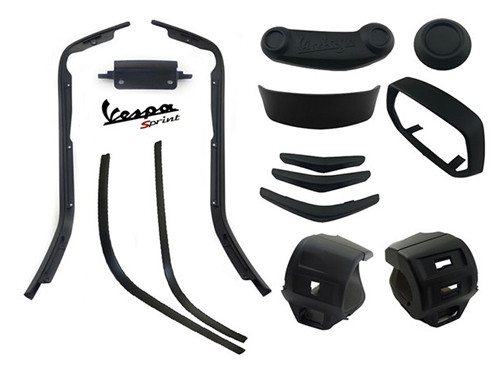 Styling Set 8-Delig Mat Zwart Vespa Sprint