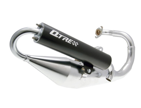 Tecnigas Q-Tre Uitlaat Chroom + Zwarte Demper Peugeot Buxy 1998>/Elyseo/Elystar/Looxor/Speedfight 1/Speedfight 2/Squab/TKR/Trekker/Viva City/Zenith 1998>