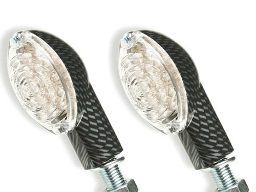 Knipperlicht Set Ovaal Carbon/Transparant Led Universeel
