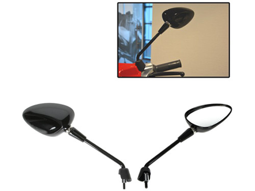 Spiegel Set Origineel Model Lang Glans Zwart Vespa Sprint