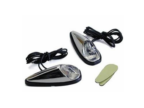 Knipperlicht Set Opbouw Chroom/Transparant