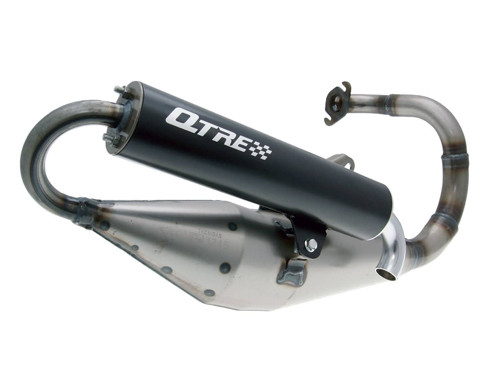 Tecnigas Q-Tre Uitlaat Blank + Zwarte Demper Peugeot Buxy 1998>/Elyseo/Elystar/Looxor/Speedfight 1/Speedfight 2/Squab/TKR/Trekker/Viva City/Zenith 1998>