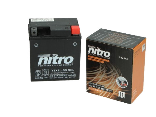 Nitro Accu YTX7L-BS Gel o.a. Vespa Primavera/Sprint / Piaggio Fly 2012