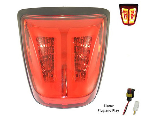 Power One Achterlicht Led Mat Zwart/Rood Vespa Primavera/Sprint