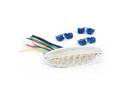 Achterlicht + Knipperlichten Led Ovaal Blank