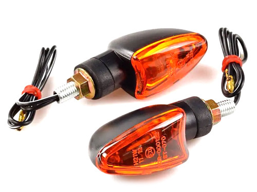Knipperlicht Set Pijl Kort Zwart/Oranje Universeel