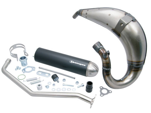 Tecnigas E-Nox Steel Uitlaat Blank + Aluminium Demper Aprilia SX 50 2006-2010 / Derbi Senda X-Race/X-Treme/DRD 2000-2013 / Gilera RCR 50/SMT 50