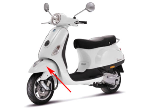 Voorspatbord Wit Fusion 544 Vespa LX FL