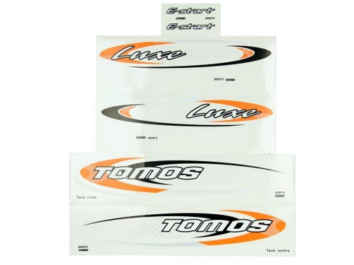 Sticker Set Ovaal Oranje/Zwart/Grijs Tomos Luxe
