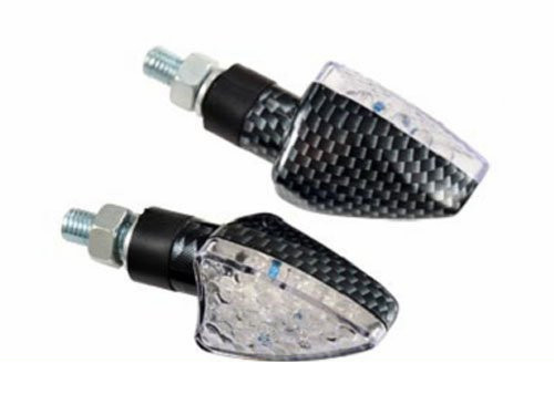 Knipperlicht Set Driehoek 12 Leds Carbon/Transparant Universeel