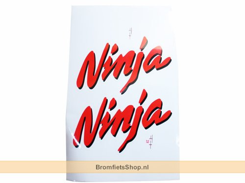 Sticker Set Ninja Rood/Zwart