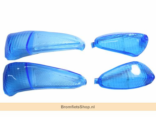 Glas Set Knipperlicht Blauw Runner