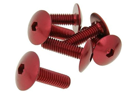 Inbus Bout Bol Set M6x15 6-Delig Rood