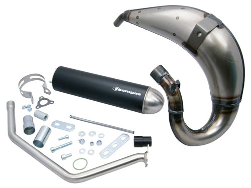 Tecnigas E-Nox Steel Uitlaat Blank + Aluminium Demper Rieju MRX/RR/SMX/Spike / Motorhispania Furia / Peugeot XP6