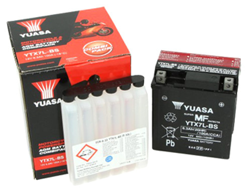 Yuasa Accu YTX7L-BS + Zuurpakket o.a. Vespa Primavera/Sprint / Piaggio Fly 2012