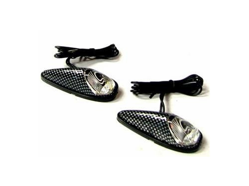 Knipperlicht Set Opbouw Carbon/Transparant
